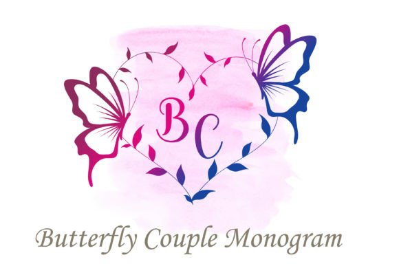 Butterfly Couple Monogram: Elegance for Modern Design