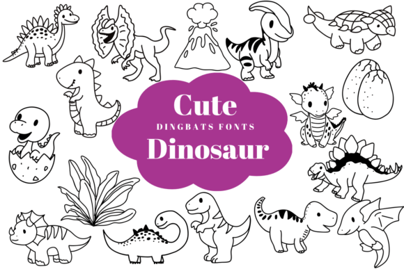 Cute Dinosaur: A Charming Sketch-Style Font for Creative Projects