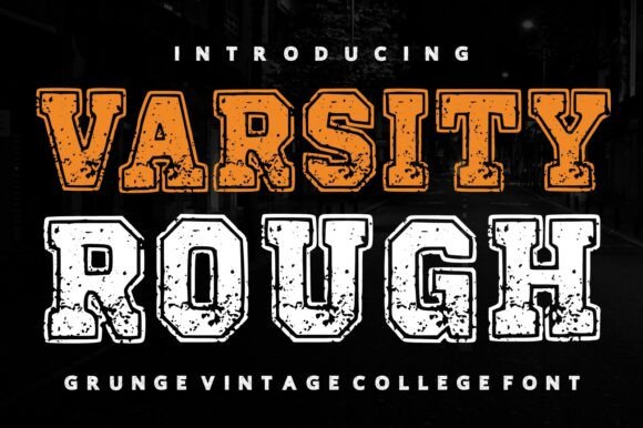 Varsity Rough: Authentic Grunge College Font for Bold Branding